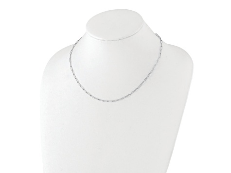 14K White Gold Polished Fancy Link Necklace