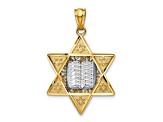 14k Yellow Gold and 14k White Gold Textured Star of David Pendant