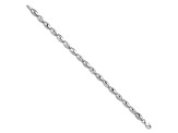 Rhodium Over 14k White Gold Polished and Diamond-Cut 6mm Fancy Link Bracelet