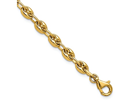 14K Yellow Gold 5mm Anchor Link 7.5 Inch Bracelet