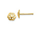 14k Yellow Gold Polished 6mm Flower Stud Earrings
