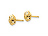 14k Yellow Gold Polished 6mm Flower Stud Earrings