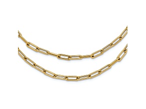 14k Yellow Gold Polished Double-layer Cable Link 20 Inch Necklace