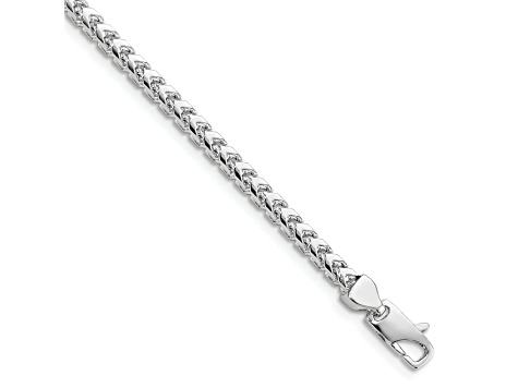 14K White Gold 3mm Franco Chain Bracelet