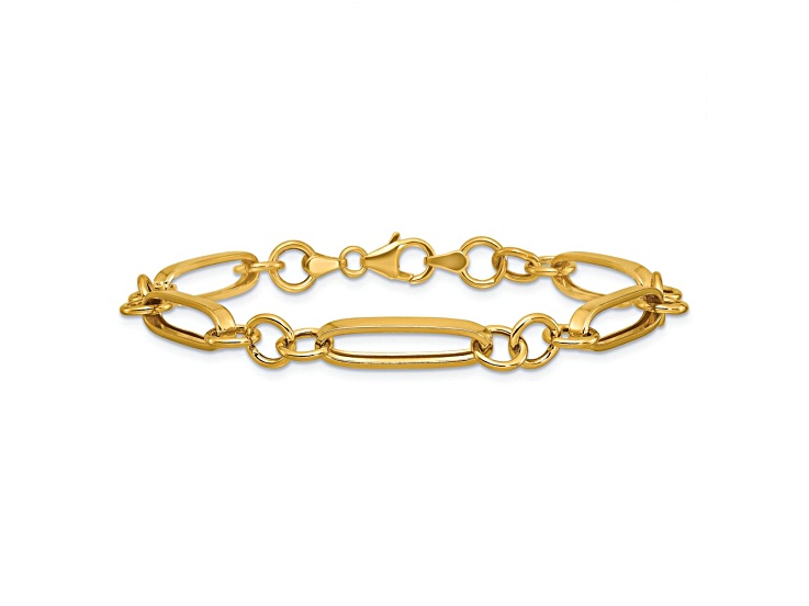 14k Yellow Gold Polished 5.65mm Fancy Link Bracelet - 1MW69A 14k Yellow Gold Polished 5.65mm Fancy Link Bracelet - 1MW69A