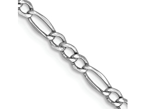 Rhodium Over 14k White Gold 2.5mm Figaro Link 26 Inch Chain