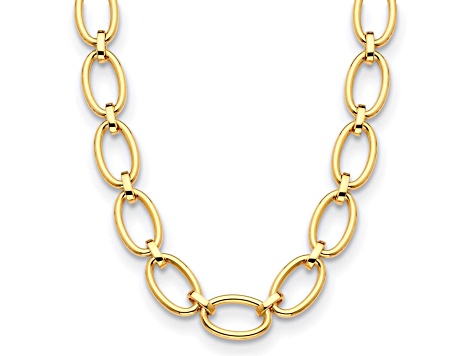18K Yellow Gold 17.4mm Oval Link 16.5-inch Necklace
