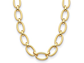 18K Yellow Gold 17.4mm Oval Link 16.5-inch Necklace