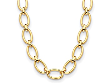 Picture of 18K Yellow Gold 17.4mm Oval Link 16.5-inch Necklace