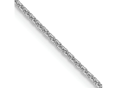 Rhodium Over 10k White Gold 0.9mm Solid Cable 22 Inch Chain - 1N1WKD | JTV