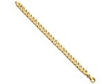 10k Yellow Gold 7.4mm Hand-Polished Fancy Curb Link Bracelet