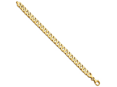 10k Yellow Gold 7.4mm Hand-Polished Fancy Curb Link Bracelet