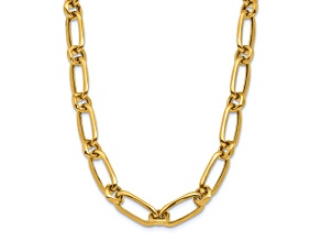 14k Yellow Gold 6.19mm Polished Fancy Link 18 Inch Chain Necklace