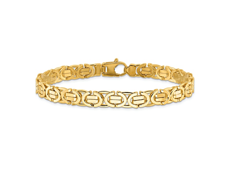 14K Yellow Gold Polished Fancy Link Bracelet