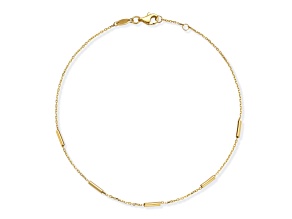 Bellissima Gold 14K Yellow Gold Cylinder Station Anklet