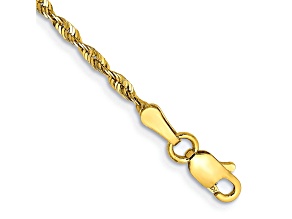 10k Yellow Gold Diamond-Cut Rope Link Anklet