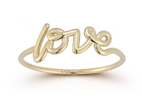 Bellissima Gold 14K Yellow Gold Script Love Ring
