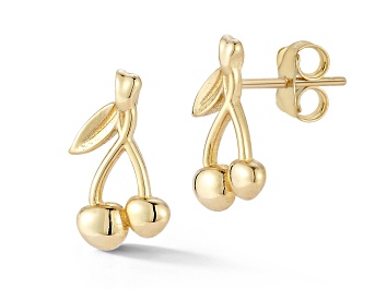 Picture of Bellissima Gold 14K Yellow Gold Dainty Cherry Stud Earrings
