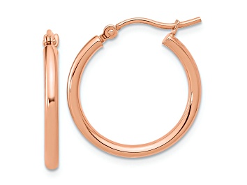 Picture of 14k Rose Gold 13/16 inch Polished Hoop Earrings