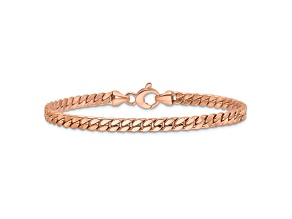 14k Rose Gold Polished 4.2mm Fancy Curb Link Bracelet