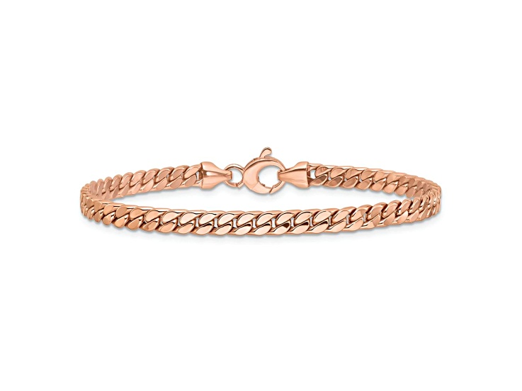 14k Rose Gold Polished 4.2mm Fancy Curb Link Bracelet - 1P5GRB | JTV