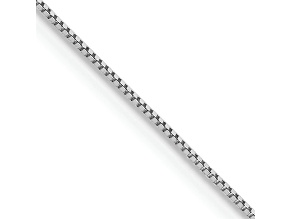 Rhodium Over 14k White Gold 0.5mm Solid Box 18 Inch Chain
