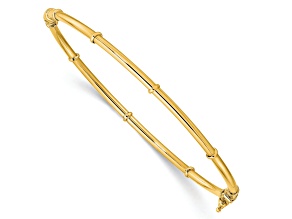 14K Yellow Gold Polished Fancy Hinged Bangle