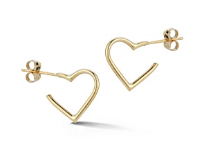 Bellissima Gold 14K Yellow Gold Heart Shaped Small Hoop Earrings