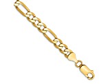 14K Yellow Gold 6.25mm Flat Figaro Chain Bracelet