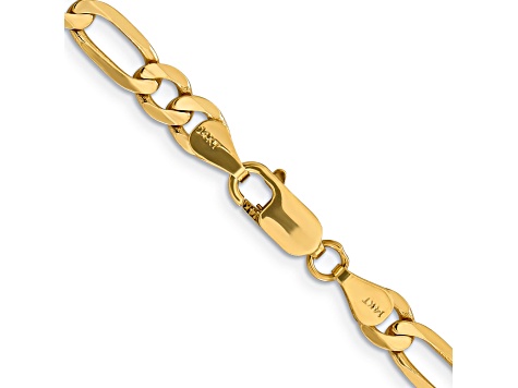 14K Yellow Gold 6.25mm Flat Figaro Chain Bracelet