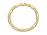 14K Yellow Gold 6.25mm Flat Figaro Chain Bracelet