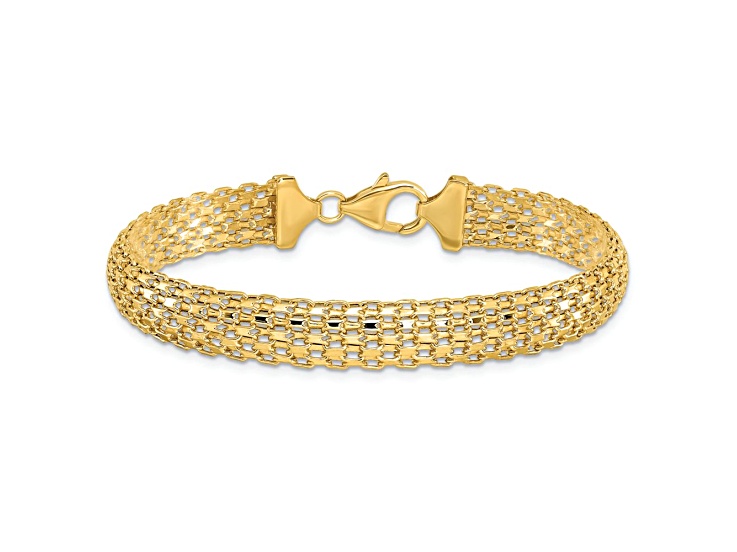 14k Yellow Gold Polished 9.75mm Fancy Link Bracelet