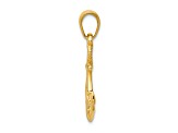 14k Yellow Gold 3D Solid Polished Anchor Pendant