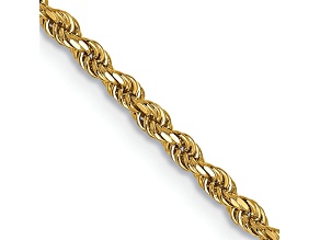 10K Yellow Gold Diamond-Cut Rope Link Anklet