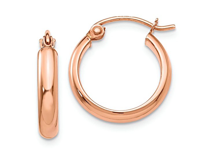 10k Rose Gold 9/16" Hoop Earrings