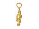 14k Yellow Gold 3D Textured Mother holding child Pendant