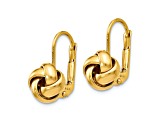 14k Yellow Gold Polished Love Knot Dangle Earrings