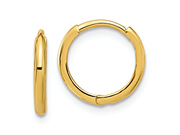 Picture of 14K Yellow Gold Polished 1.45mm Hinged Huggie Hoop Earrings