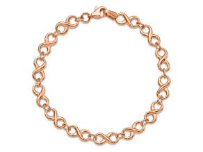 14k Rose Gold Polished 5mm Infinity Link Bracelet