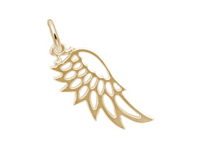 22K Yellow Gold Over Sterling Silver Angel Wing Measures Approx 25.5mm x 10.86mm