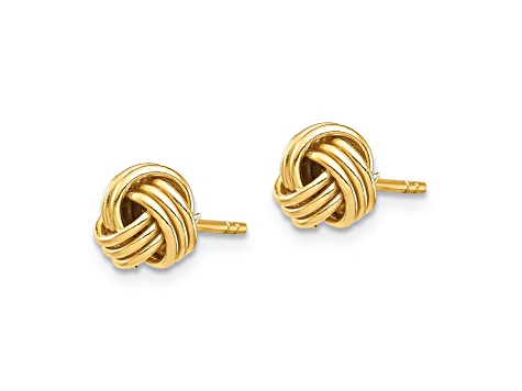 14k Yellow Gold 6.45mm Love Knot Stud Earrings - 1QBF2A | JTV