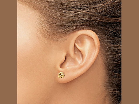 14k Yellow Gold 6.45mm Love Knot Stud Earrings - 1QBF2A | JTV