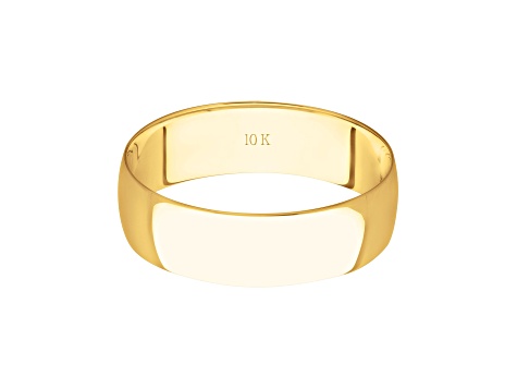 6mm Lightweight Men's Wedding Band in 10k Yellow Gold