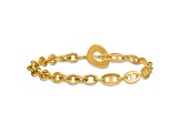 14K Yellow Gold Anchor and Cable Link 7.5 inch Toggle Bracelet