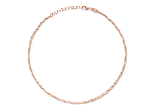 Bellissima Gold 14K Rose Gold Diamond Cut Ball Chain Bracelet, Made in Italy