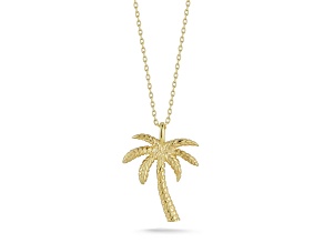 Sterling Statements 14K Yellow Gold Over Sterling Silver Palm Tree Pendant Necklace