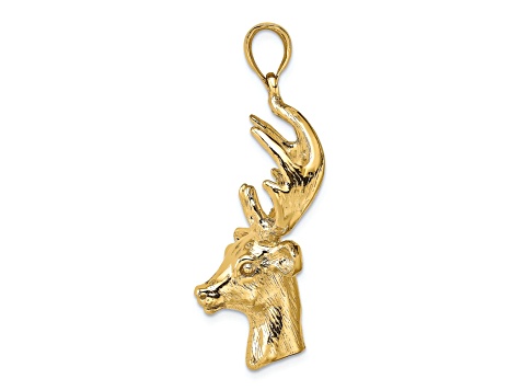 14k Yellow Gold 3D Deer Head Charm 1QT23A JTV
