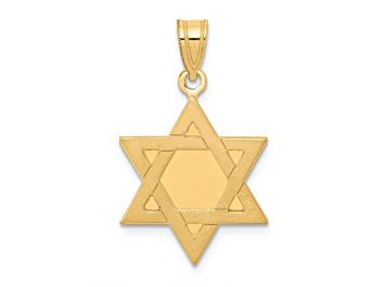 Picture of 14k Yellow Gold Satin Star of David Pendant