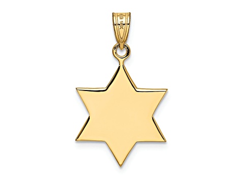 14k Yellow Gold Satin Star of David Pendant