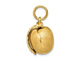 14k Yellow Gold Satin Peach Charm Pendant